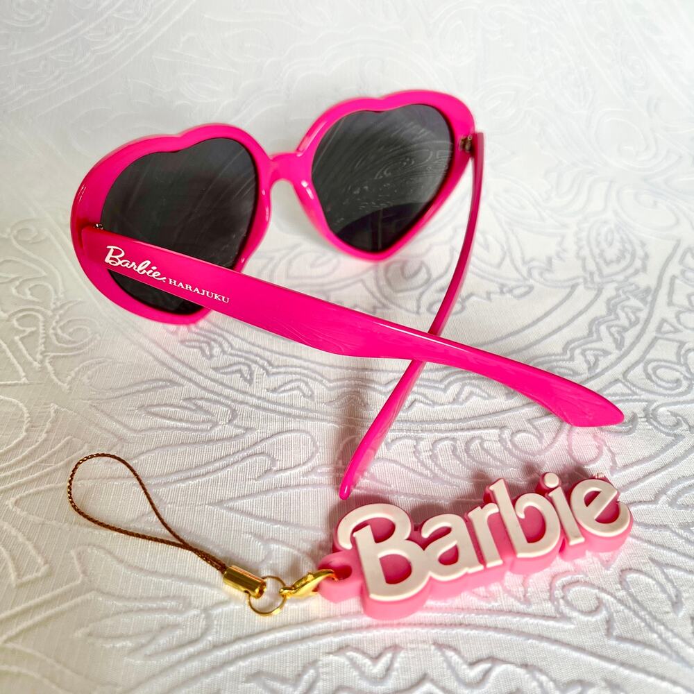 Barbie Harajuku Heart Shaped Sunglasses Hot Pink with Keychain